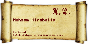 Mehsam Mirabella névjegykártya